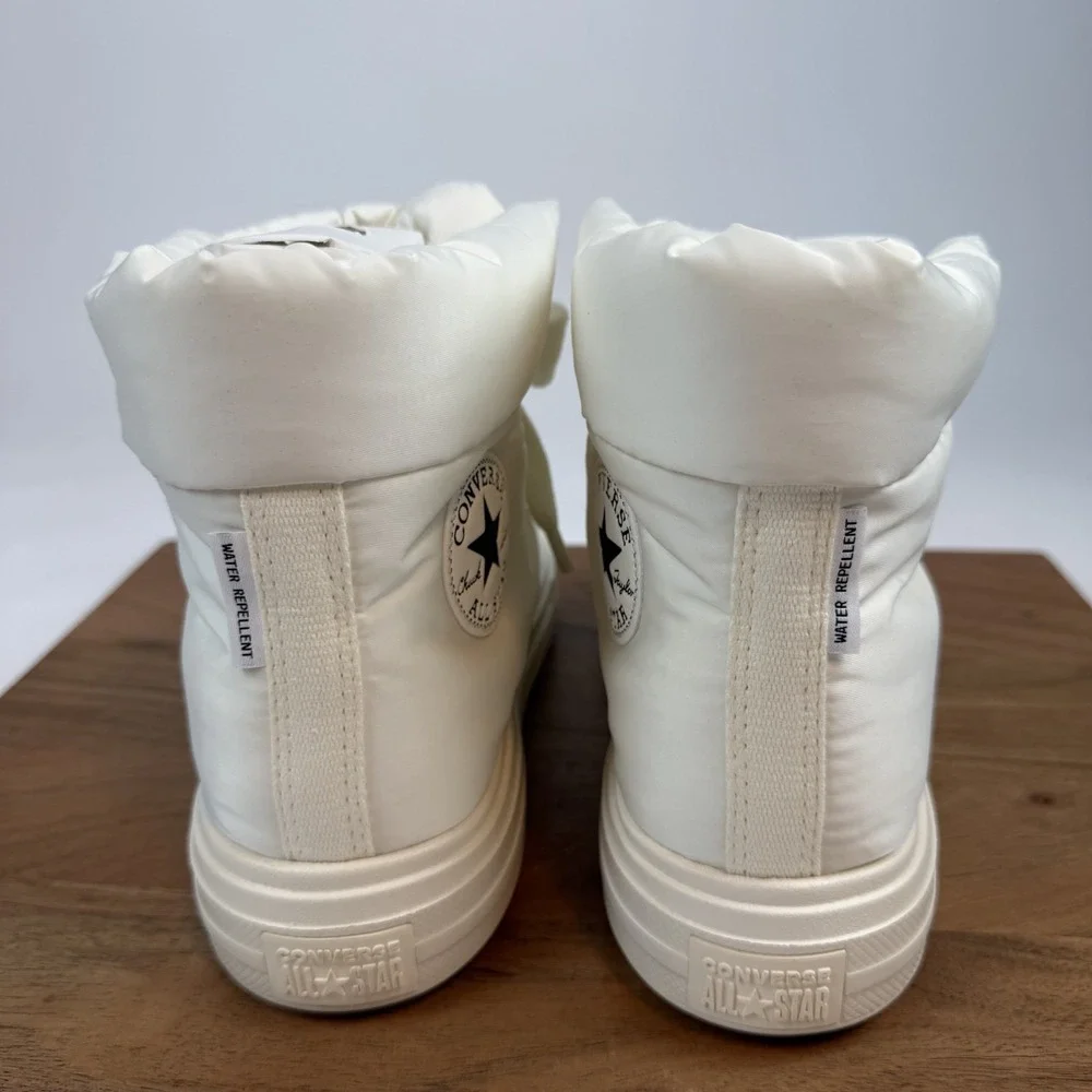 New Womens Converse CTAS Elements Ivory Nylon Platform Mid Snow‎ Boots Size 9 M